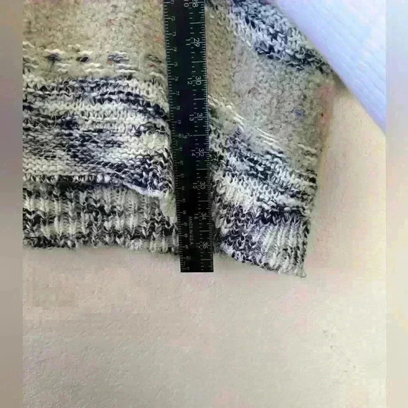 Women’s Sz M/L Blue Marled Longline Knit Pocket Open Cardigan Beach‎ Coastal - Picture 3 of 9